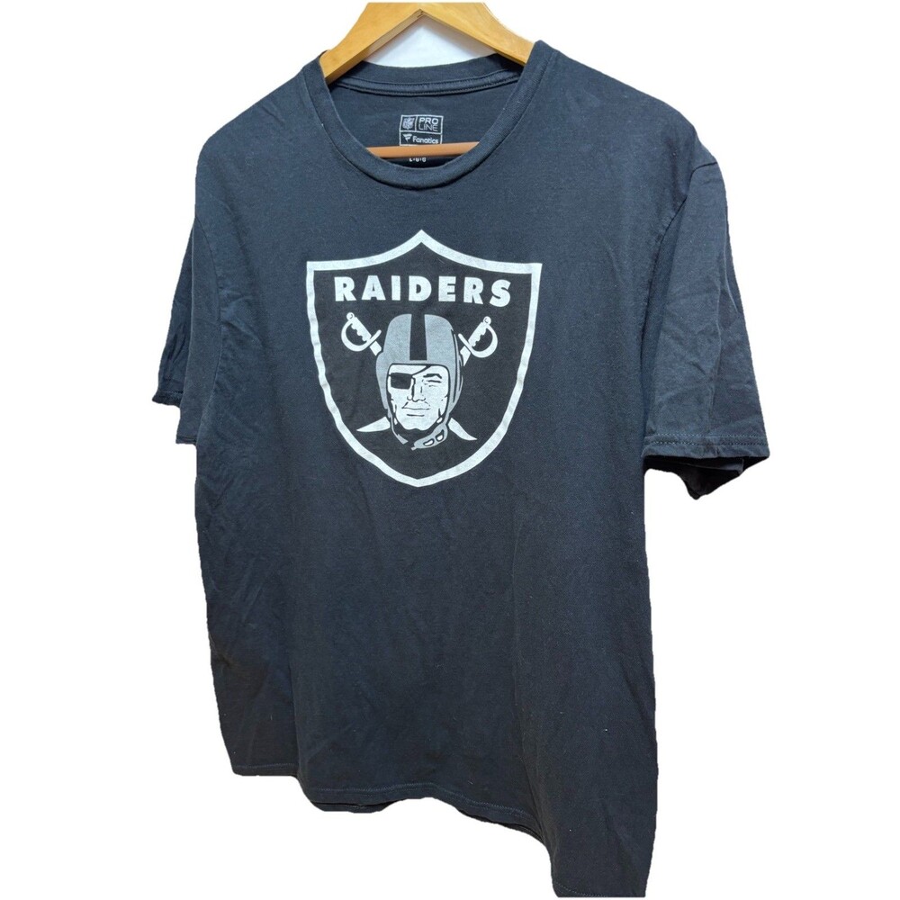 Raiders NFL Pro Line Fanatics T-Shirt Unisex L Black Football Logo Sleeve